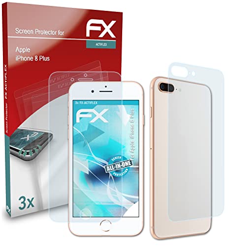 atFoliX Schutzfolie kompatibel mit Apple iPhone 8 Plus Folie, ultraklare und flexible FX Displayschutzfolie (3er Set) von atFoliX