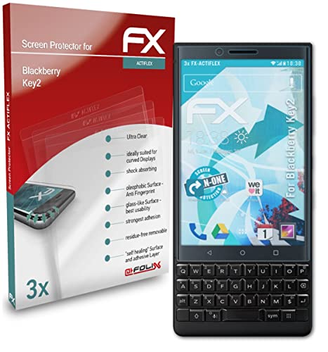 atFoliX Schutzfolie kompatibel mit Blackberry Key2 Folie, ultraklare und flexible FX Displayschutzfolie (3X) von atFoliX
