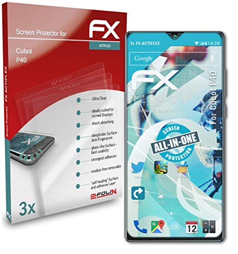 atFoliX Schutzfolie kompatibel mit Cubot P40 Folie, ultraklare und flexible FX Displayschutzfolie (3X) von atFoliX