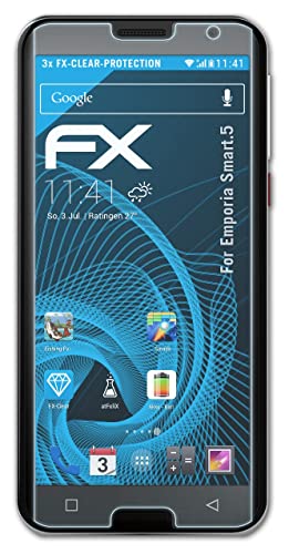 atFoliX Schutzfolie kompatibel mit Emporia Smart.5 Folie, ultraklare FX Displayschutzfolie (3X) von atFoliX