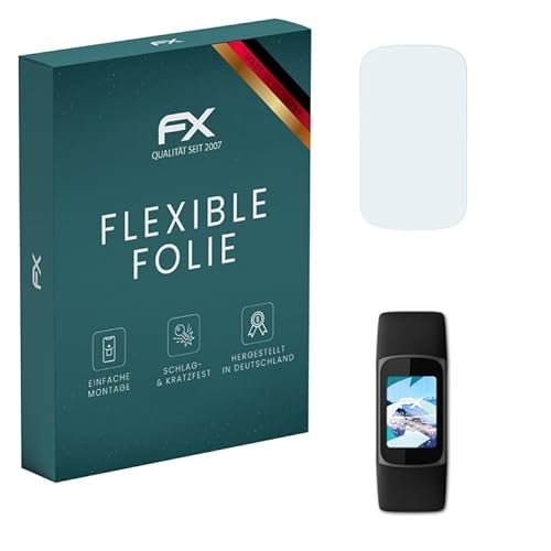 atFoliX Schutzfolie kompatibel mit Fitbit Charge 5 Folie, ultraklare und flexible FX Displayschutzfolie (3X) von atFoliX