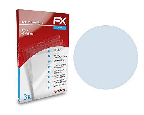 atFoliX Schutzfolie kompatibel mit Fossil Q Virginia Folie, ultraklare FX Displayschutzfolie (3X) von atFoliX