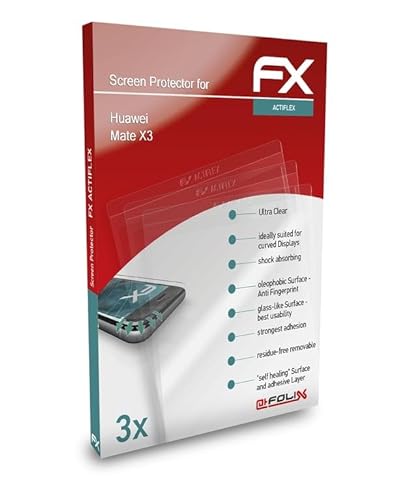 atFoliX Schutzfolie kompatibel mit Huawei Mate X3 Folie, ultraklare und flexible FX Displayschutzfolie (3er Set) von atFoliX