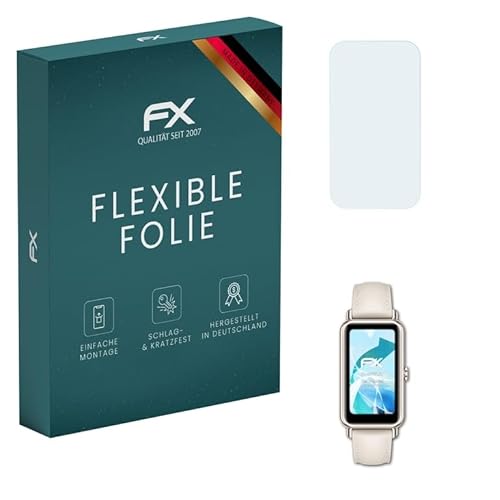 atFoliX Schutzfolie kompatibel mit Huawei Watch Fit Mini Folie, ultraklare und flexible FX Displayschutzfolie (3X) von atFoliX