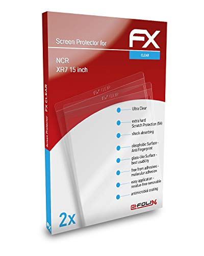 atFoliX Schutzfolie kompatibel mit NCR XR7 15 inch Folie, ultraklare FX Displayschutzfolie (2X) von atFoliX
