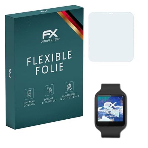 atFoliX Schutzfolie kompatibel mit Sony SmartWatch 3 Folie, ultraklare und flexible FX Displayschutzfolie (3X) von atFoliX