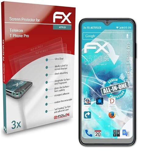 atFoliX Schutzfolie kompatibel mit Telekom T Phone Pro Folie, ultraklare und flexible FX Displayschutzfolie (3X) von atFoliX