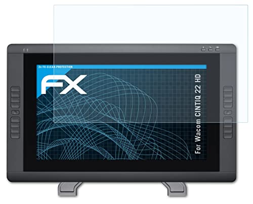 atFoliX Schutzfolie kompatibel mit Wacom CINTIQ 22 HD Folie, ultraklare FX Displayschutzfolie (2X) von atFoliX