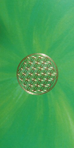 atalantes spirit Blume des Lebens Lesezeichen 3er Set - grün, Herzchakra - Energiebild mit goldener Reliefprägung - 7,5 x 15 cm von atalantes spirit