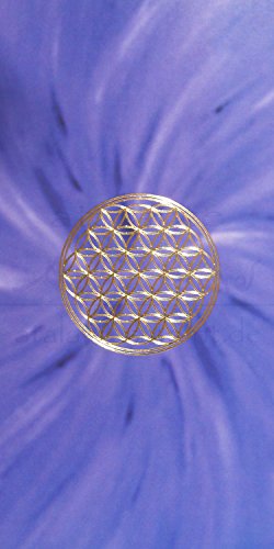 atalantes spirit Blume des Lebens Lesezeichen 3er Set - violett, Kronenchakra - Energiebild mit goldener Reliefprägung - 7,5 x 15 cm von atalantes spirit