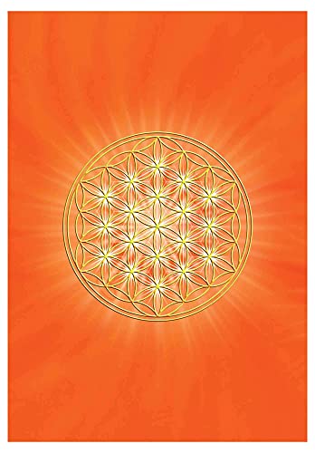 atalantes spirit Blume des Lebens Postkarte 1 Stück - Sakralchakra, orange - Größe >A6 12 x 17,5cm - Chakrenkarte von atalantes spirit