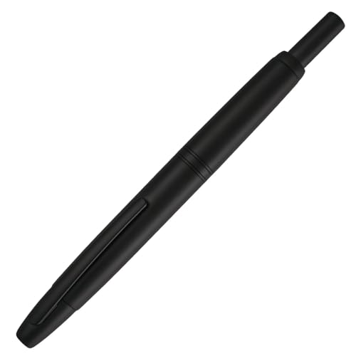 JinHao 10 Press Füllfederhalter mit Box, einziehbare feine Feder, feine Spitze, Tintenstift mit Tintenkonverter-Set zum Schreiben (Mattschwarz) von atokiss