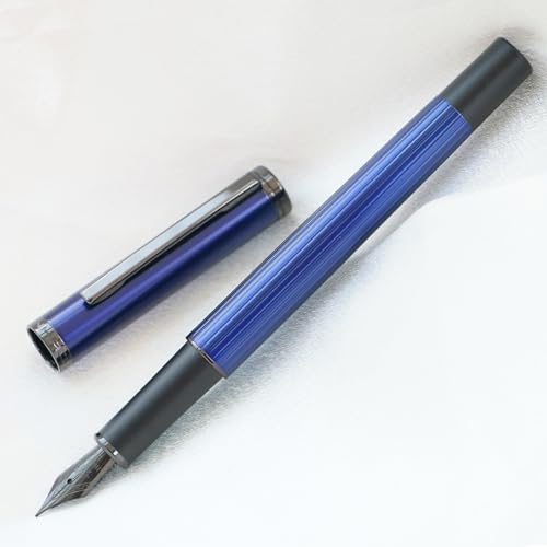 JinHao Füllfederhalter, klassisches mattblaues Design, feine Spitze, inklusive Tintenkonverter, Schreibstift von atokiss