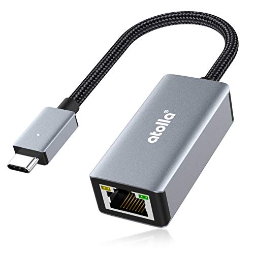 Adapter USB-C auf Ethernet, Atolla Adapter Thunderbolt 3 auf RJ45 Ethernet LAN Gigabit aus Aluminium für MacBook Pro, MacBook Air, iPad Pro, Surface, XPS, Linux.. von atolla