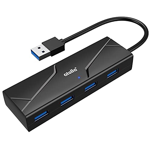 atolla USB-Hub 3.0, 4 Ports, USB-Steckdosen, ultradünn, für Datenübertragung von 5 Gbit/s, kompatibel mit MacBook, PC, Laptop, USB-Stick, externe Festplatten von atolla