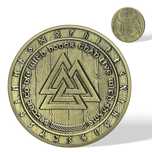 Wikinger Odin und Valknut Münze nordische Geschenke für Männer von atpnn