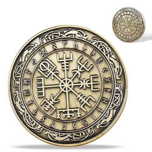 Wikinger-Vegvisir-Münze nordische Geschenke für Männer von atpnn