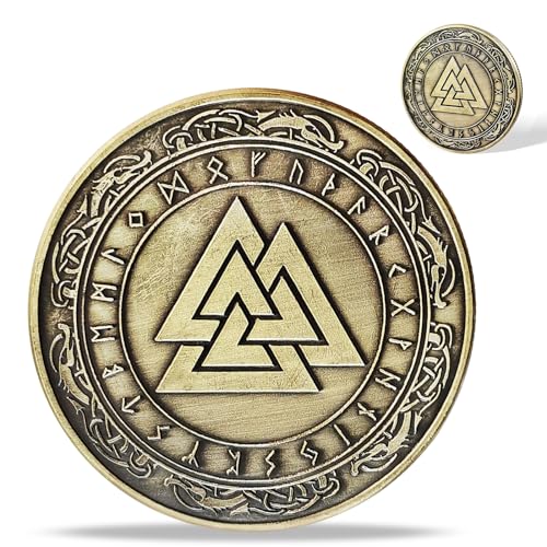 Wikingermünzen Wikinger-Valknut-Münze Schatz der Wikinger nordische mythologie Geschenke für Männer von atpnn