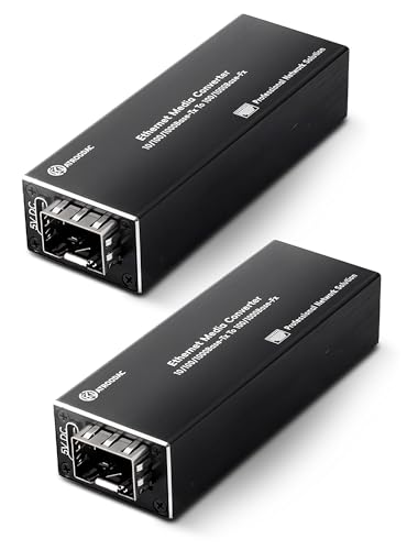 Atroodac EIN Paar Gigabit Glasfaser Ethernet Medienkonverter LWL 1.25G SFP Slot zu RJ45 Kompatibel mit 100/1000BASE-SX Mini Medienkonverter FX Port Supports Hot-Swappable von atroodac