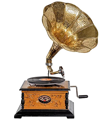 aubaho Nostalgie Grammophon Gramophone Dekoration mit Trichter Grammofon Antik-Stil (h) von aubaho