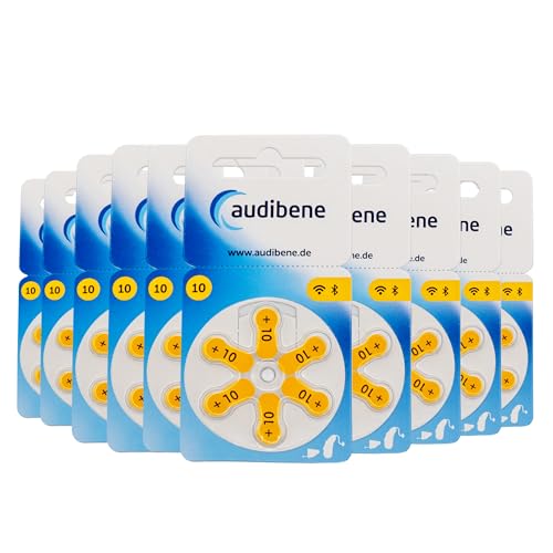 audibene Hörgerätebatterien Typ 10 gelb, Batterien für Hörgeräte 60 Stück Vorratspack, Made in Germany, inkl. GRATIS Reinigungstuch, Wireless Approved, quecksilberfrei audibene Hörgerätebatterien Typ 10 gelb, Batterien für Hörgeräte 60 Stück Vorratspack, Made in Germany, inkl. GRATIS Reinigungstuch, Wireless Approved, quecksilberfrei von audibene