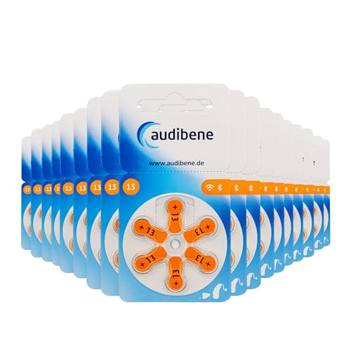 audibene Hörgerätebatterien Typ 13 orange, Batterien für Hörgeräte 120 Stück Vorratspack, Made in Germany, inkl. GRATIS Reinigungstuch, Wireless Approved, quecksilberfrei audibene Hörgerätebatterien Typ 13 orange, Batterien für Hörgeräte 120 Stück Vorratspack, Made in Germany, inkl. GRATIS Reinigungstuch, Wireless Approved, quecksilberfrei von audibene