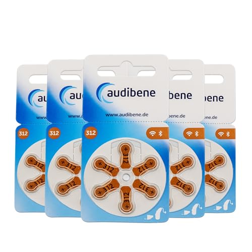 audibene Hörgerätebatterien Typ 312 braun, Batterien für Hörgeräte 30 Stück Vorratspack, Made in Germany, inkl. GRATIS Reinigungstuch, Wireless Approved, quecksilberfrei audibene Hörgerätebatterien Typ 312 braun, Batterien für Hörgeräte 30 Stück Vorratspack, Made in Germany, inkl. GRATIS Reinigungstuch, Wireless Approved, quecksilberfrei von audibene