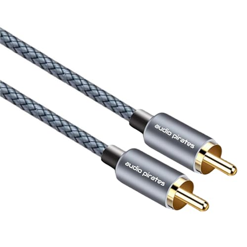 High Performance Audio Subwoofer Cinchkabel [2,0M] 1 x 1 Cinch Stecker | brillante Tonqualität, Sehr robust & langlebig/Koaxialkabel | RCA, Subwooferkabel, Auto, DigiCoax fähig von audio pirates