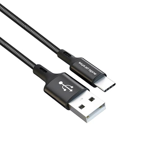 audio pirates USB-A>USB-C Kabel [1,8 METER] 2.0,QC3.0,480M/3A/15W,Nylon,kompatibel:HTC 10,Huawei P60,iPhone16,15,15 Pro,15 ProMax,LG V20,G5,G6,Samsung Galaxy S10,S24,S2 (1, Schwarz/Grau, 1,80 Meter) von audio pirates