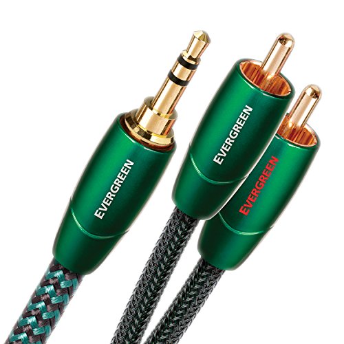 AudioQuest 3 m Evergreen 3,5 mm - 2 x Cinch-Audiokabel 3,5 mm schwarz - Audiokabel (3,5 mm, 2 x Cinch, Kupfer, 3 m, Schwarz) von audioquest
