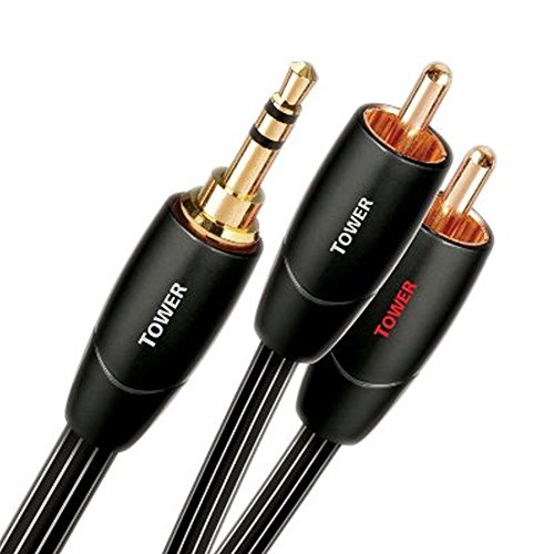 AudioQuest 3 m Tower 3,5 mm - 2 x RCA Audiokabel 3,5 mm schwarz - Audiokabel (3,5 mm, 2 x RCA, Kupfer, 3 m, Schwarz) von audioquest