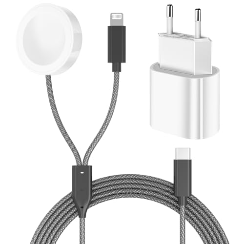 Upgraded SchnellLadekabel für Apple Watch iPhone, 2in1 5.0ft iWatch Ladegerät mit 20W USB C Schnellladegeräte für iWatch 8/SE/7/6/5/4/3 & iPhone 14/13/12/11 Upgraded SchnellLadekabel für Apple Watch iPhone, 2in1 5.0ft iWatch Ladegerät mit 20W USB C Schnellladegeräte für iWatch 8/SE/7/6/5/4/3 & iPhone 14/13/12/11 von augley