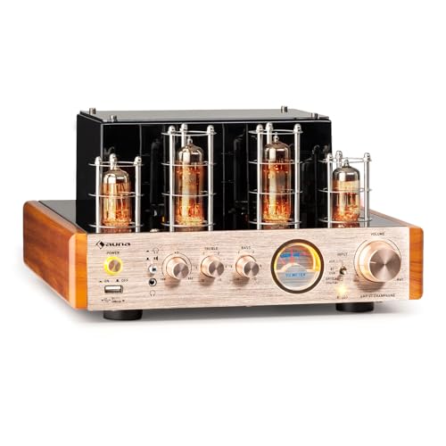 Auna Amp VT Röhrenverstärker HiFi-Verstärker 2x35W RMS, Stereo Verstärker BT Opt./Koax./AUX-In, Amplifier, Champagner Auna Amp VT Röhrenverstärker HiFi-Verstärker 2x35W RMS, Stereo Verstärker BT Opt./Koax./AUX-In, Amplifier, Champagner von auna