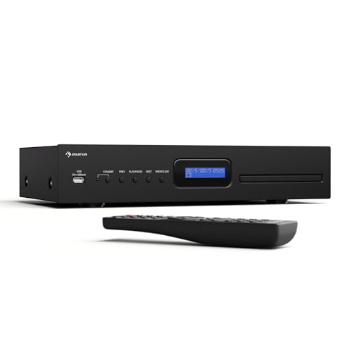 Auna Art22 CD Player HiFi Mit Slot-In Laufwerk, USB-Eingang, CD-MP3 Wiedergabe, Fernbedienung, Optische & Koaxiale Ausgänge – 130 W Klangqualität – Schwarz Auna Art22 CD Player HiFi Mit Slot-In Laufwerk, USB-Eingang, CD-MP3 Wiedergabe, Fernbedienung, Optische & Koaxiale Ausgänge – 130 W Klangqualität – Schwarz von auna