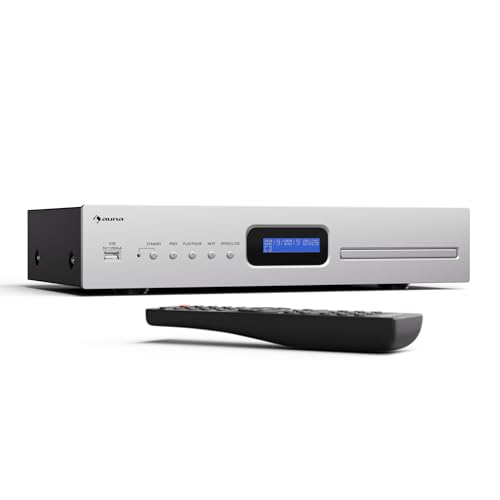 Auna Art22 CD Player HiFi Mit Slot-In Laufwerk, USB-Eingang, CD-MP3 Wiedergabe, Fernbedienung, Optische & Koaxiale Ausgänge – 130 W Klangqualität – Silber Auna Art22 CD Player HiFi Mit Slot-In Laufwerk, USB-Eingang, CD-MP3 Wiedergabe, Fernbedienung, Optische & Koaxiale Ausgänge – 130 W Klangqualität – Silber von auna