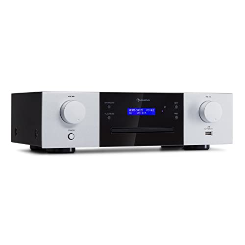 Auna CD-1000 DG, CD-Player HiFi, USB, MP3, Fernbedienung, CD-Player mit LED-Display, CD Receiver Aluminium, schwarz-weiß Auna CD-1000 DG, CD-Player HiFi, USB, MP3, Fernbedienung, CD-Player mit LED-Display, CD Receiver Aluminium, schwarz-weiß von auna