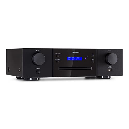 Auna CD-1000 DG, CD-Player HiFi, USB, MP3, Fernbedienung, mit LED-Display, CD Receiver Aluminium, schwarz von auna