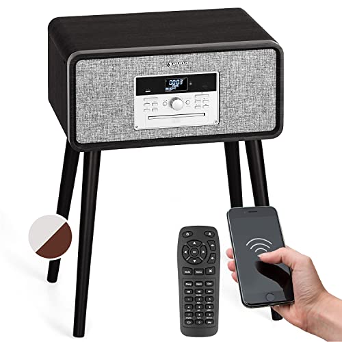 Auna Plattenspieler mit Lautsprecher, CD Player & USB Plattenspieler mit Bluetooth & DAB+/FM Radio, Retro Schallplattenspieler mit Beinen, MP3 & Fernbedienung, Vinyl-Plattenspieler für Schallplatten von auna