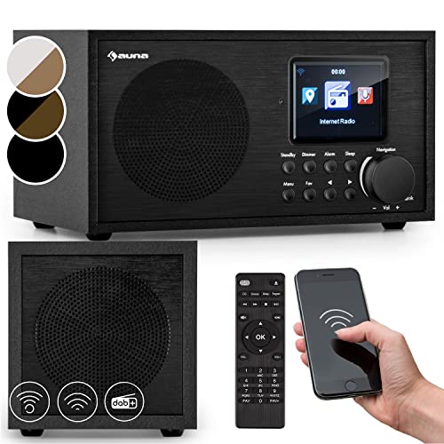 Auna Silver Star Radio, Aufladbares DAB-Radio, DAB Plus Radio mit Bluetooth, Radio Batteriebetrieben mit DAB/DAB+/FM, Küchenradio mit HCC-Display, Wecker, Radio mit Netzstecker, Mini-Radio Klein von auna