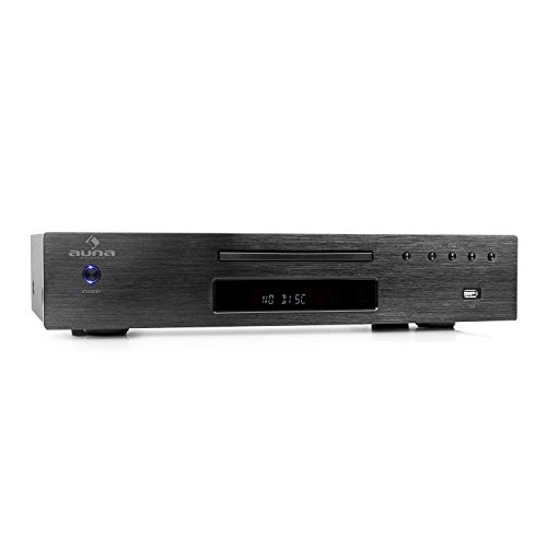 auna AV2-CD509 CD Player HiFi - Player mit USB, CD Spieler mit optischem, koaxialer, Line-Ausgang, Fernbedienung, schwarz von auna
