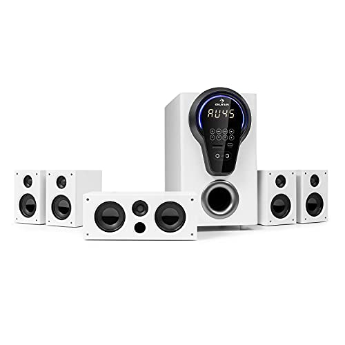 auna Areal 525 5.1 Soundsystem, Heimkinosystem, 5.1 Heimkinosystem, RMS, Subwoofer, 4 oder 5 Satellit, AUX-Eingang, Heimkino mit 125 Watt, weiß von auna
