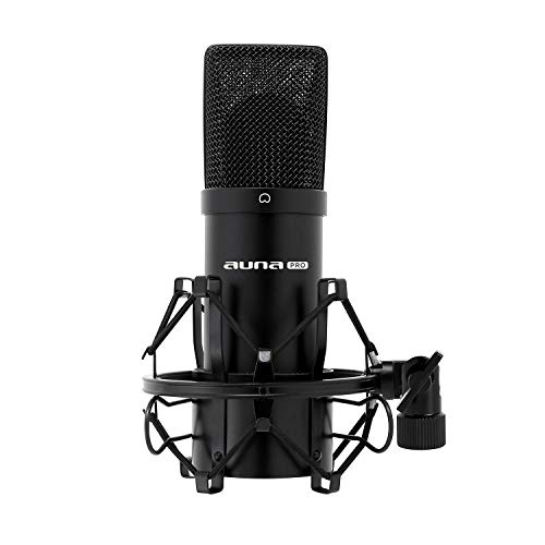 auna Pro MIC-900B, USB Kondensator-Mikrofon, Gaming-Mikrofon, Standmikrofon für Gesangs- und Sprachaufnahmen, PC & Studio, USB Mikrofon Mikro, 16 mm Kapsel, 320Hz - 18KHz, schwarz von auna