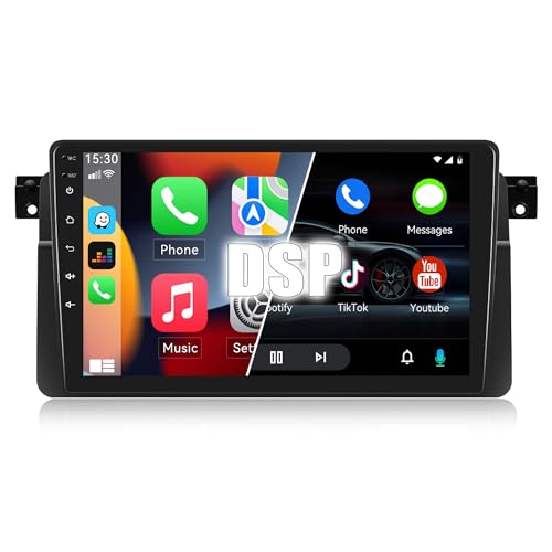 [2024 New] Auometo 4+64G Android 13 Carplay Android Auto Autoradio mit DSP für BMW 3er E46 1999-2005, 9'' Touchscreen,1280 * 720, mit GPS WiFi BT USB FM RDS Radio Mirror Link+32 Band EQ von auometo