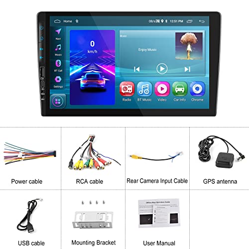 Auometo Android Autoradio 1 Din mit CarPlay&Android Auto Bluetooth,9 Zoll Touchscreen Digital-Media-Receiver,mit Schnellladen/Bluetooth 4.2/FM/USB/AUX/SD/AUX-in/MirrorLink/SWC von auometo