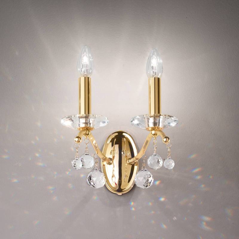 Austrolux Wandlampe Carmen II, Kristallglas, 24 K vergoldet von austrolux