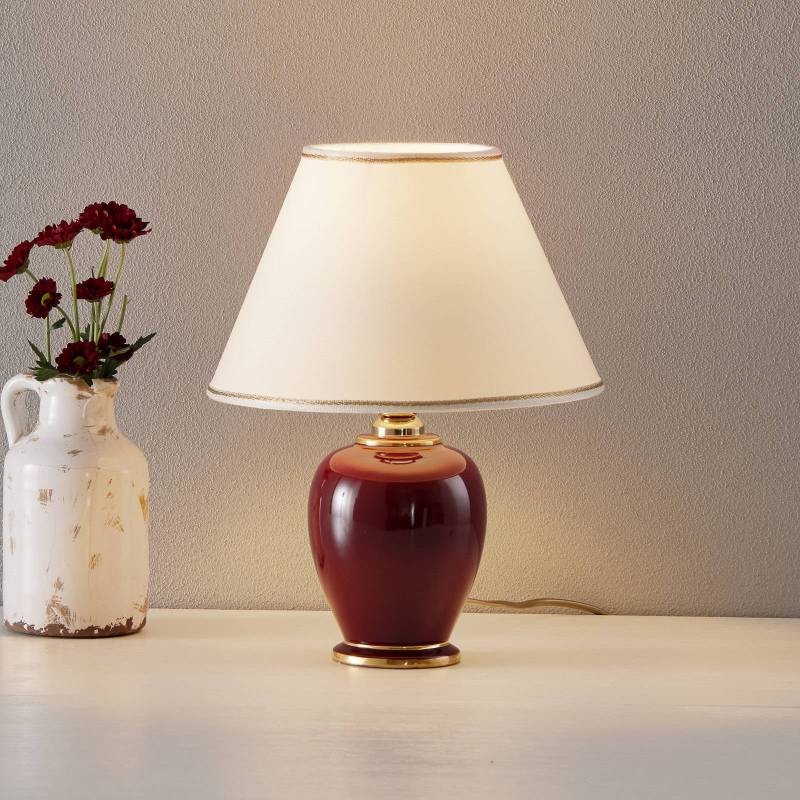 Austrolux Tischlampe Giardino Bordeaux 34cm Keramik 24 Karat von austrolux