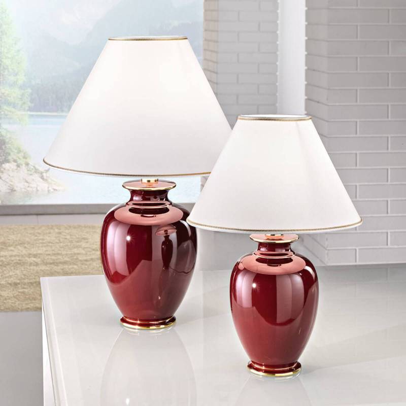 Austrolux Tischlampe Giardino Bordeaux 43cm Keramik 24 Karat von austrolux