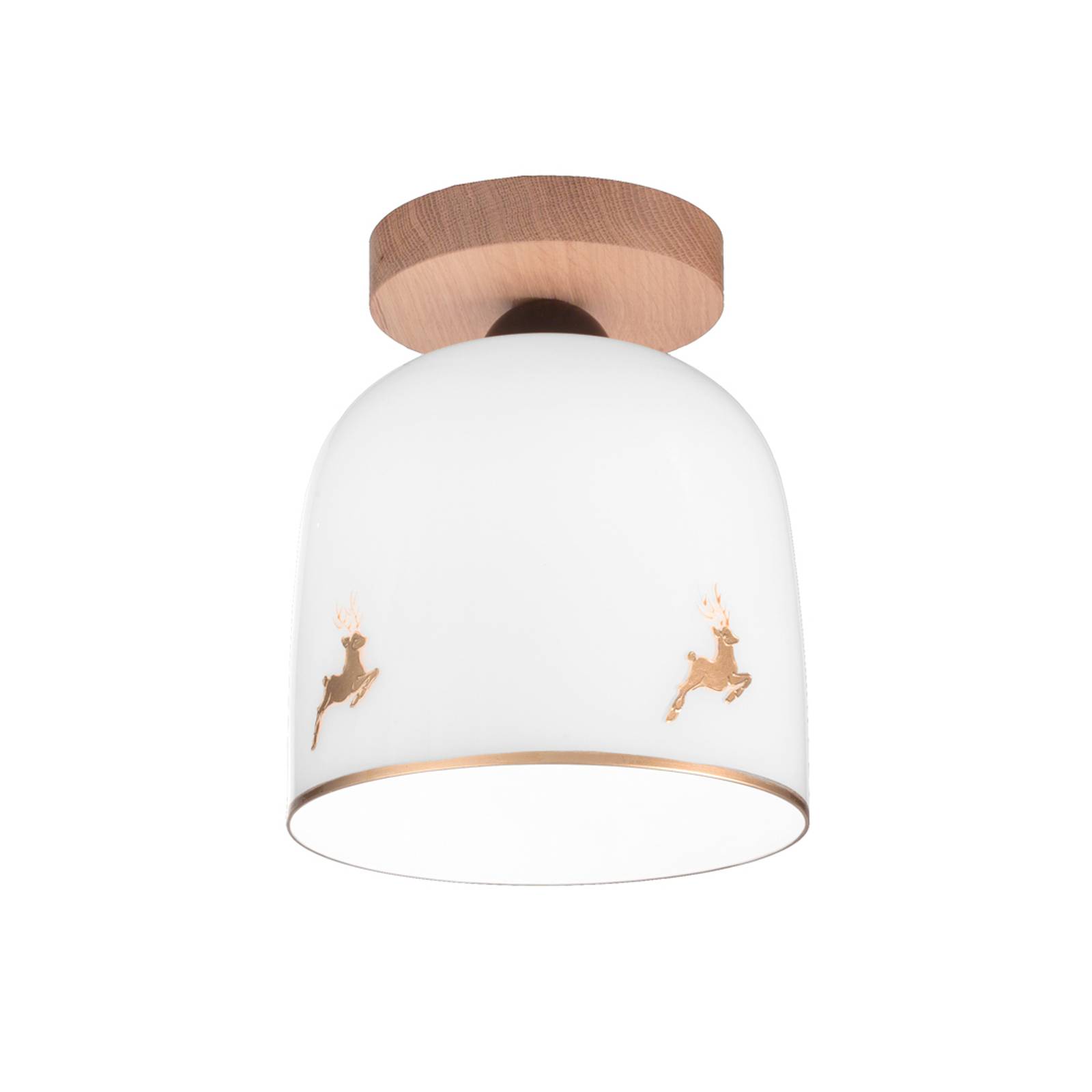 KOLARZ Deckenlampe Chalet, weiß/Hirsch goldfarben, Ø 19 cm KOLARZ Deckenlampe Chalet, weiß/Hirsch goldfarben, Ø 19 cm von austrolux