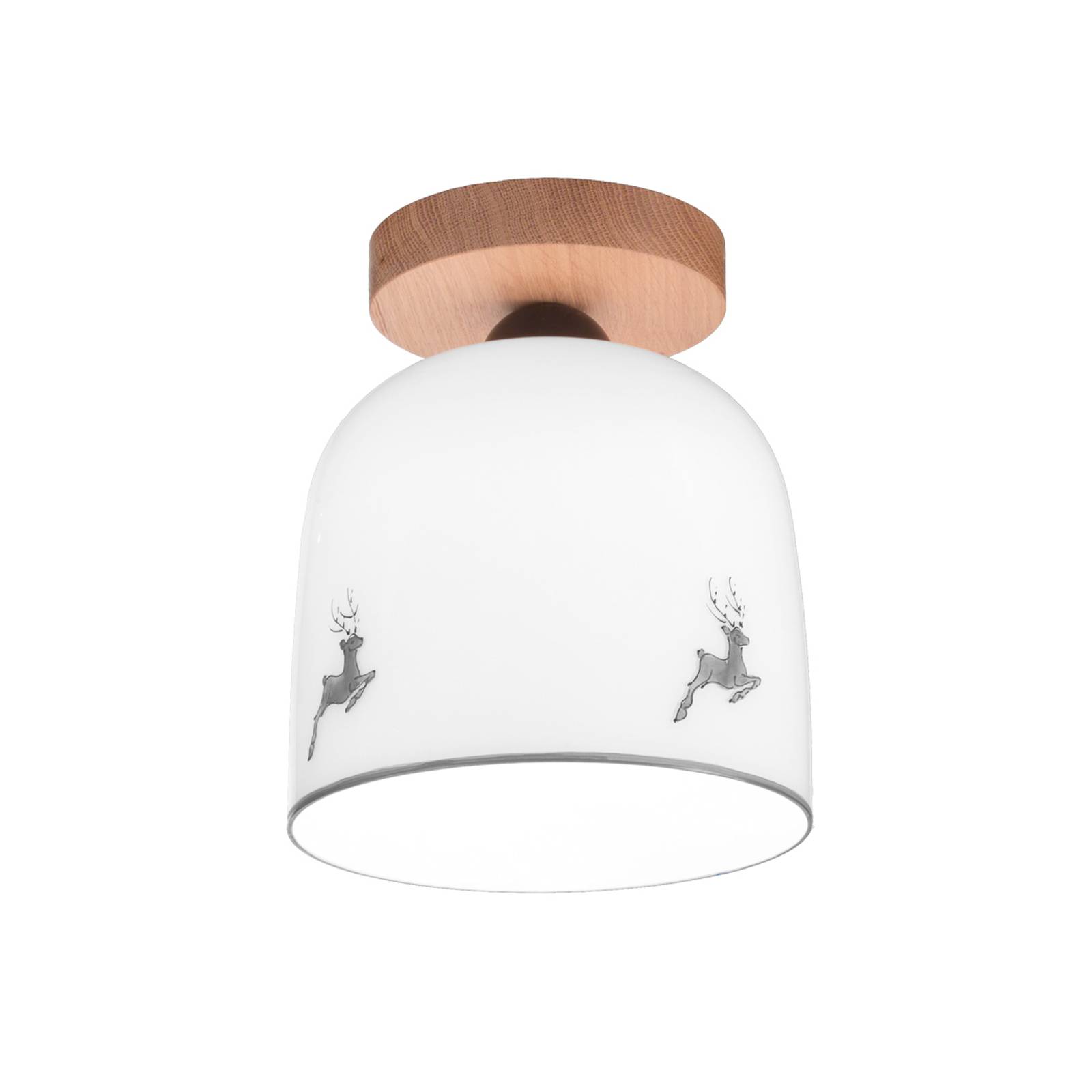 KOLARZ Deckenlampe Chalet, weiß/Hirsch grau, Ø 19 cm KOLARZ Deckenlampe Chalet, weiß/Hirsch grau, Ø 19 cm von austrolux