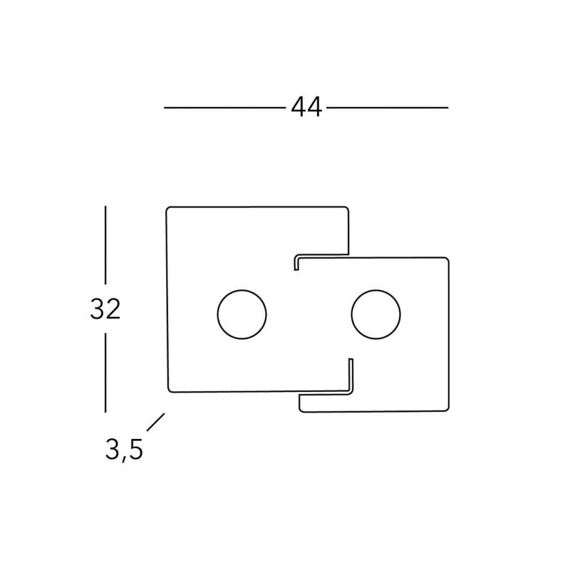 KOLARZ Deckenleuchte Square, weiß, Länge 44 cm, Metall von austrolux